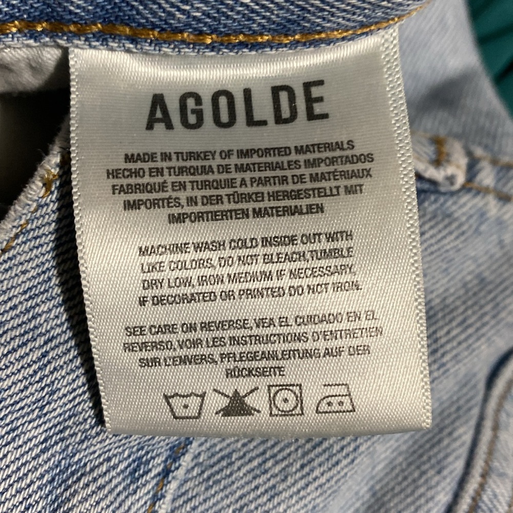 AGOLDE 90s Mid-Rise Light Wash Straight-Leg Jeans‎ Size 28 - Picture 7 of 9